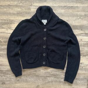 Vintage Ralph Lauren Polo Jeans Black Knit Cardigan Sweater Size XL